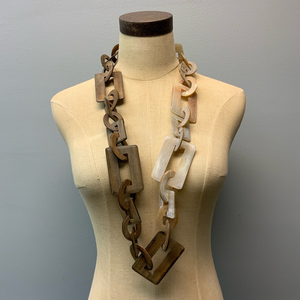 2Tone Horn Statement Necklace